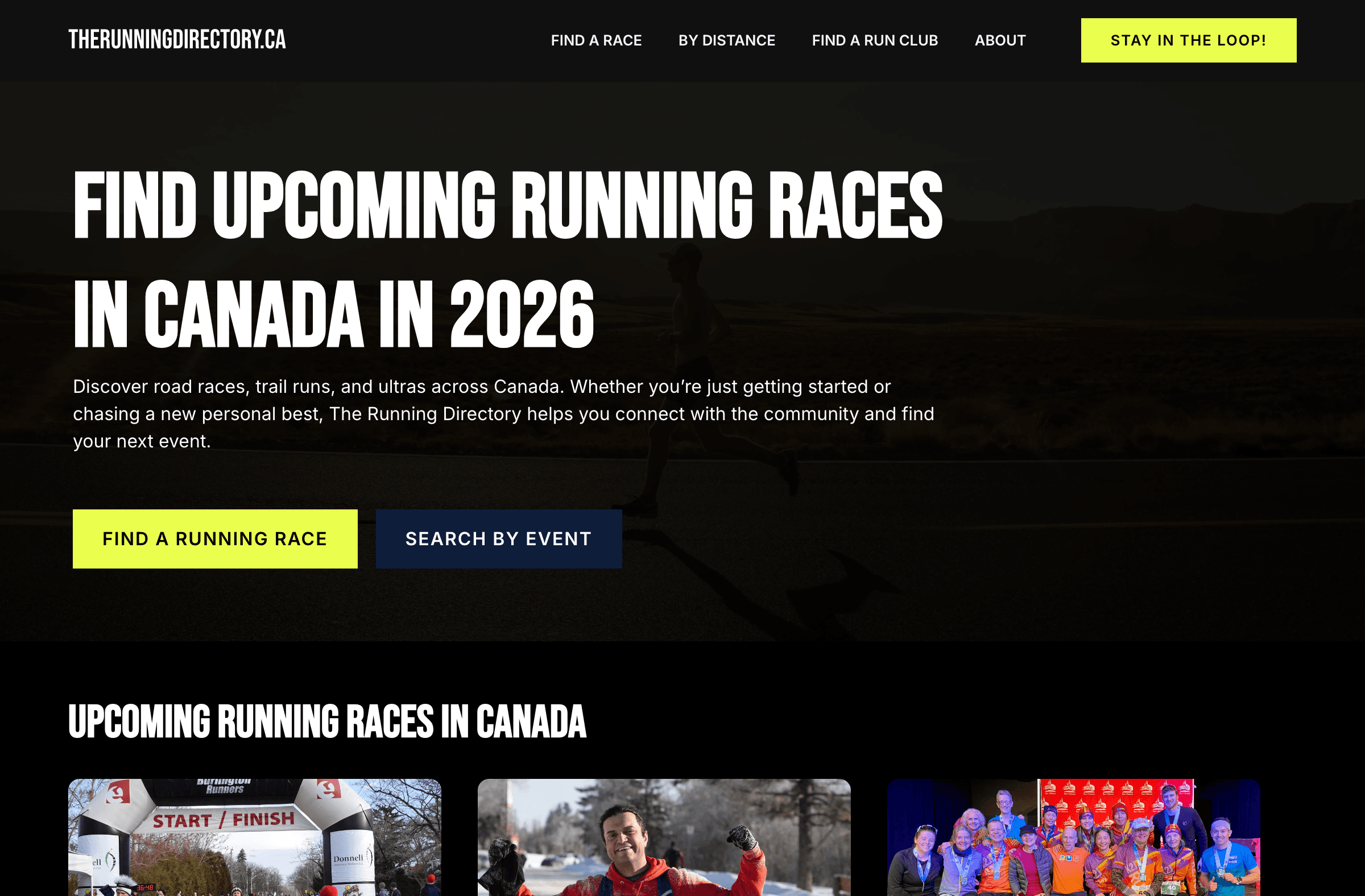 The Running Directory - Canadian running directory