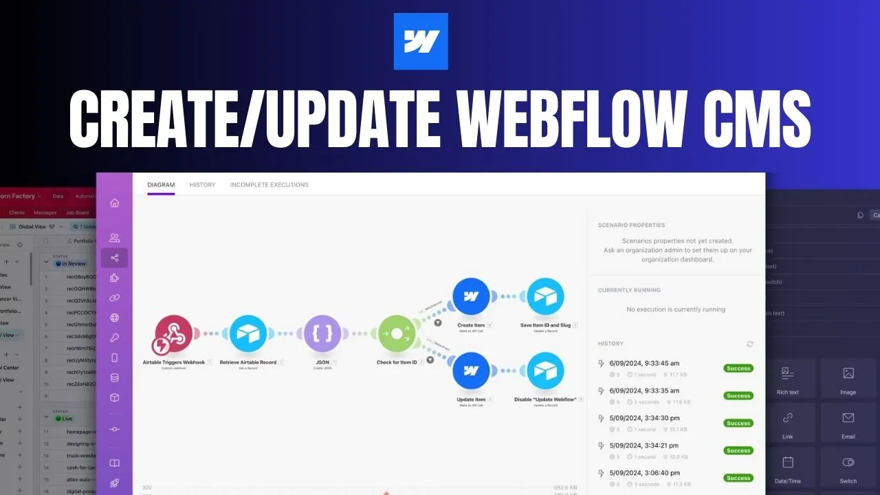 How to Automate Webflow CMS Updates with Airtable and Make.com: A Complete Guide