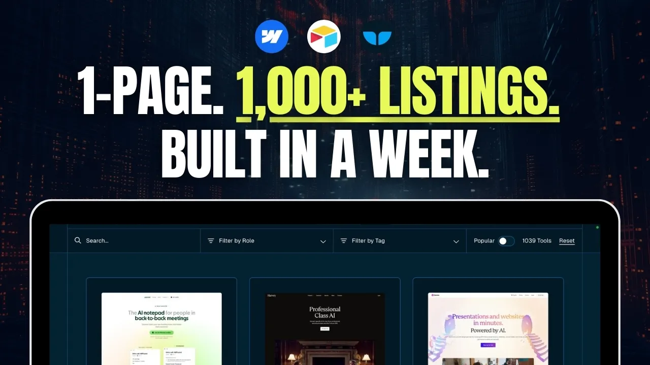 How Whalesync Built a 1,000+ Listing AI Tools Directory in 1 Week (No-Code Stack Breakdown)